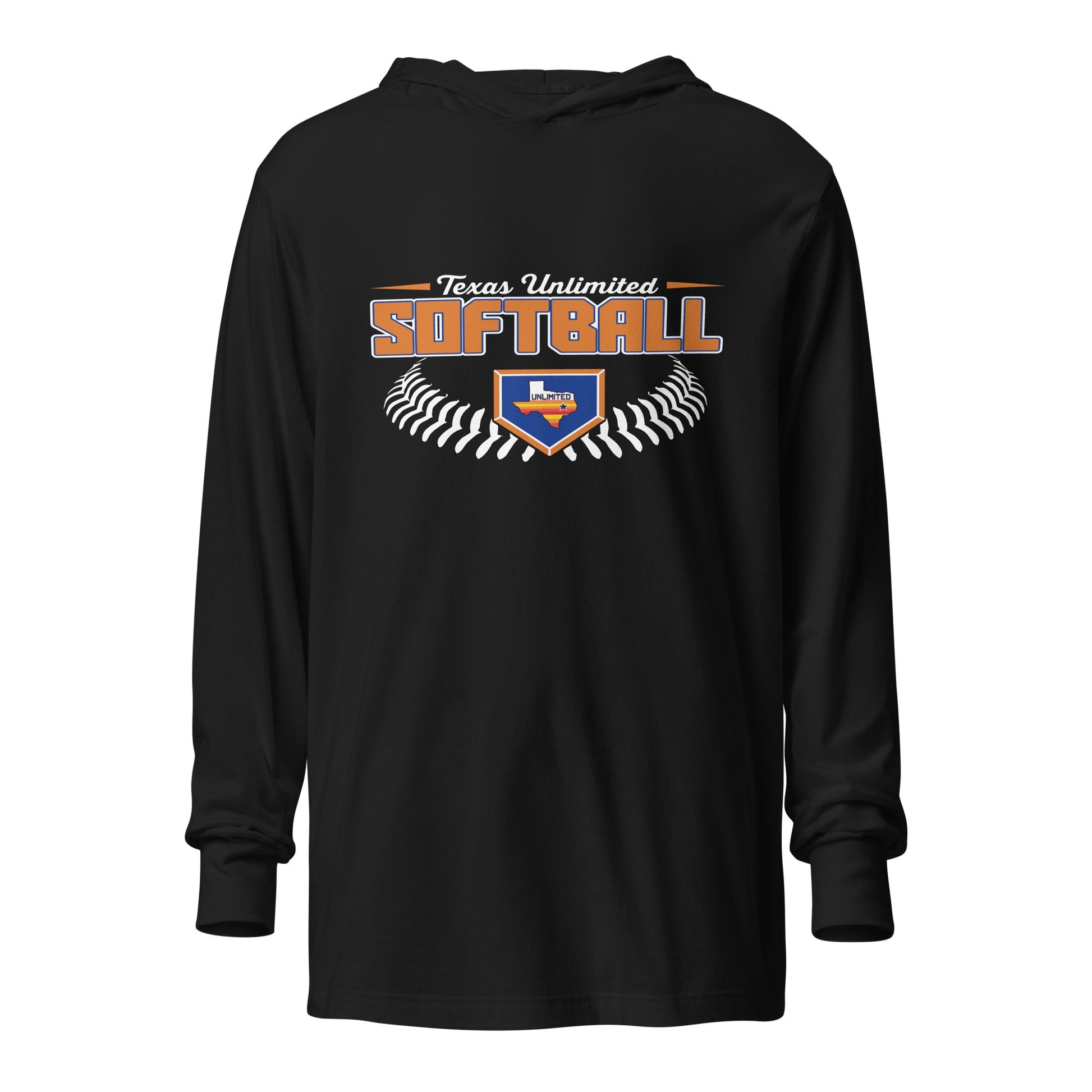 Performance | Hooded Long Sleeve T Shirt | Texas Unlimited | Softball Logo