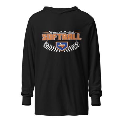 Performance | Hooded Long Sleeve T Shirt | Texas Unlimited | Softball Logo