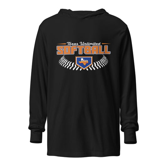 Performance | Hooded Long Sleeve T Shirt | Texas Unlimited | Softball Logo