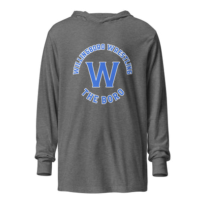 Performance | Hooded Long Sleeve T Shirt | The Boro Brand | Script Logo