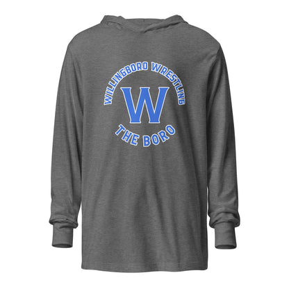 Performance | Hooded Long Sleeve T Shirt | The Boro Brand | Script Logo