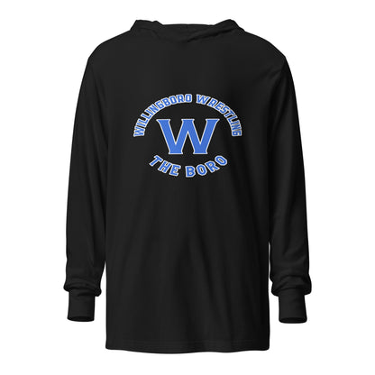 Performance | Hooded Long Sleeve T Shirt | The Boro Brand | Script Logo