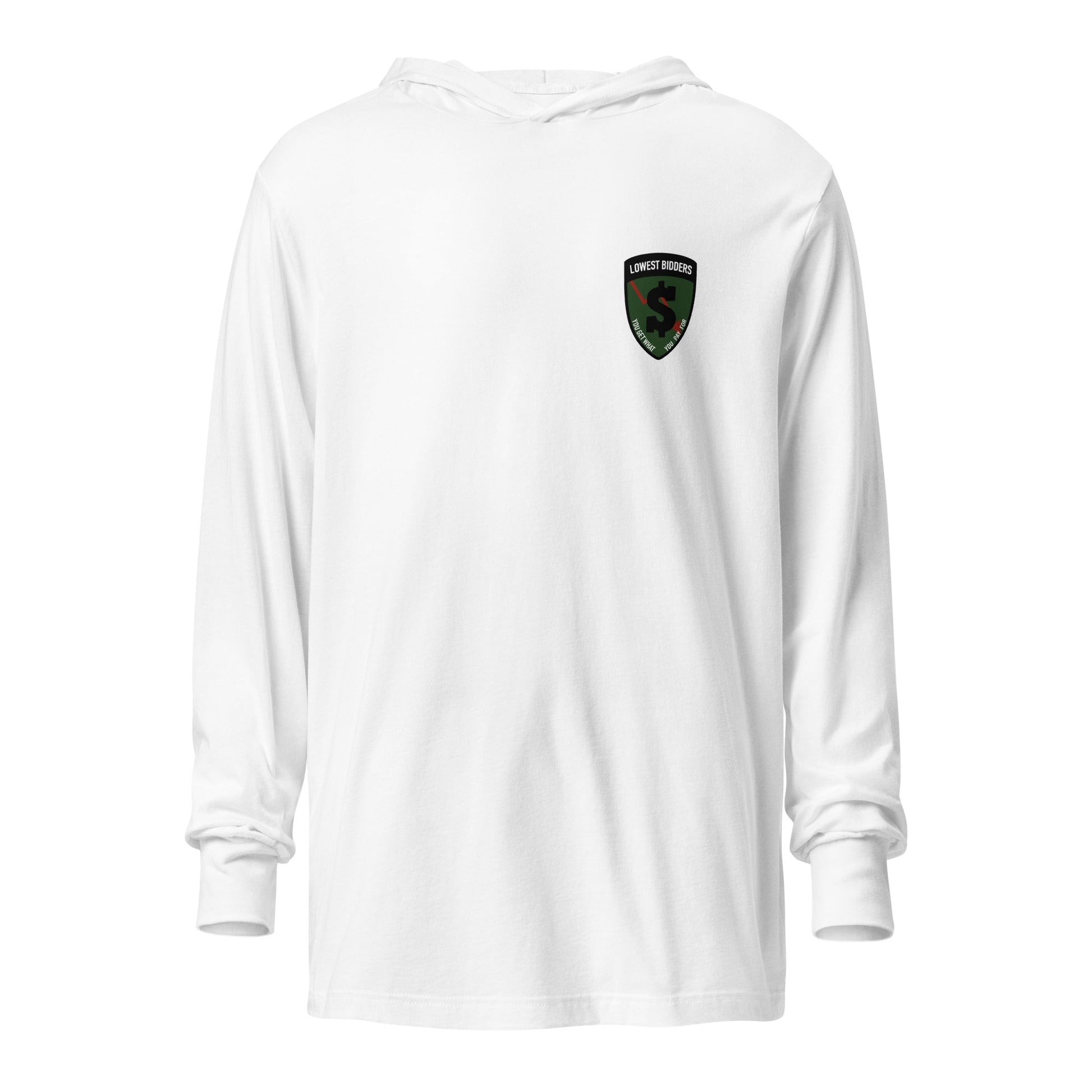 Performance | Hooded Long Sleeve T Shirt | The Lowest Bidders | Shield Logo