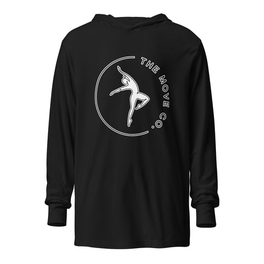 Performance | Hooded Long Sleeve T Shirt | The Move Co. | Dance Crest Logo