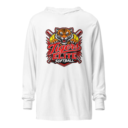 Performance | Hooded Long Sleeve T Shirt | Tigers Elite Softball | Emblem Logo
