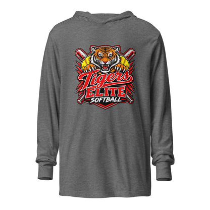 Performance | Hooded Long Sleeve T Shirt | Tigers Elite Softball | Emblem Logo