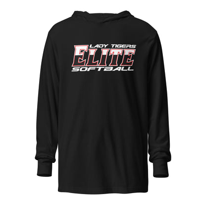 Performance | Hooded Long Sleeve T Shirt | Tigers Elite Softball | Modern Script Logo
