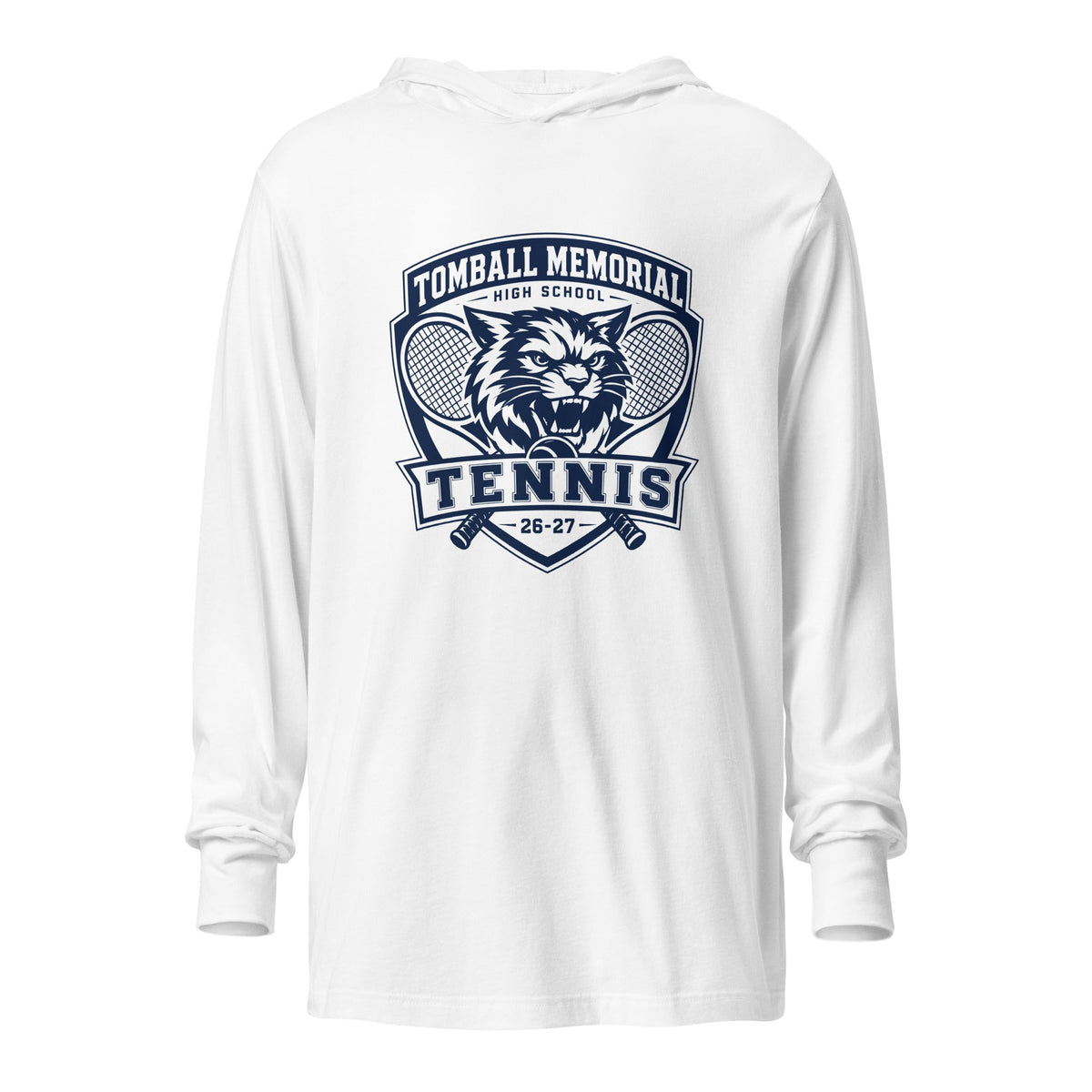 Performance | Hooded Long Sleeve T Shirt | TMHS Tennis | Shield Logo