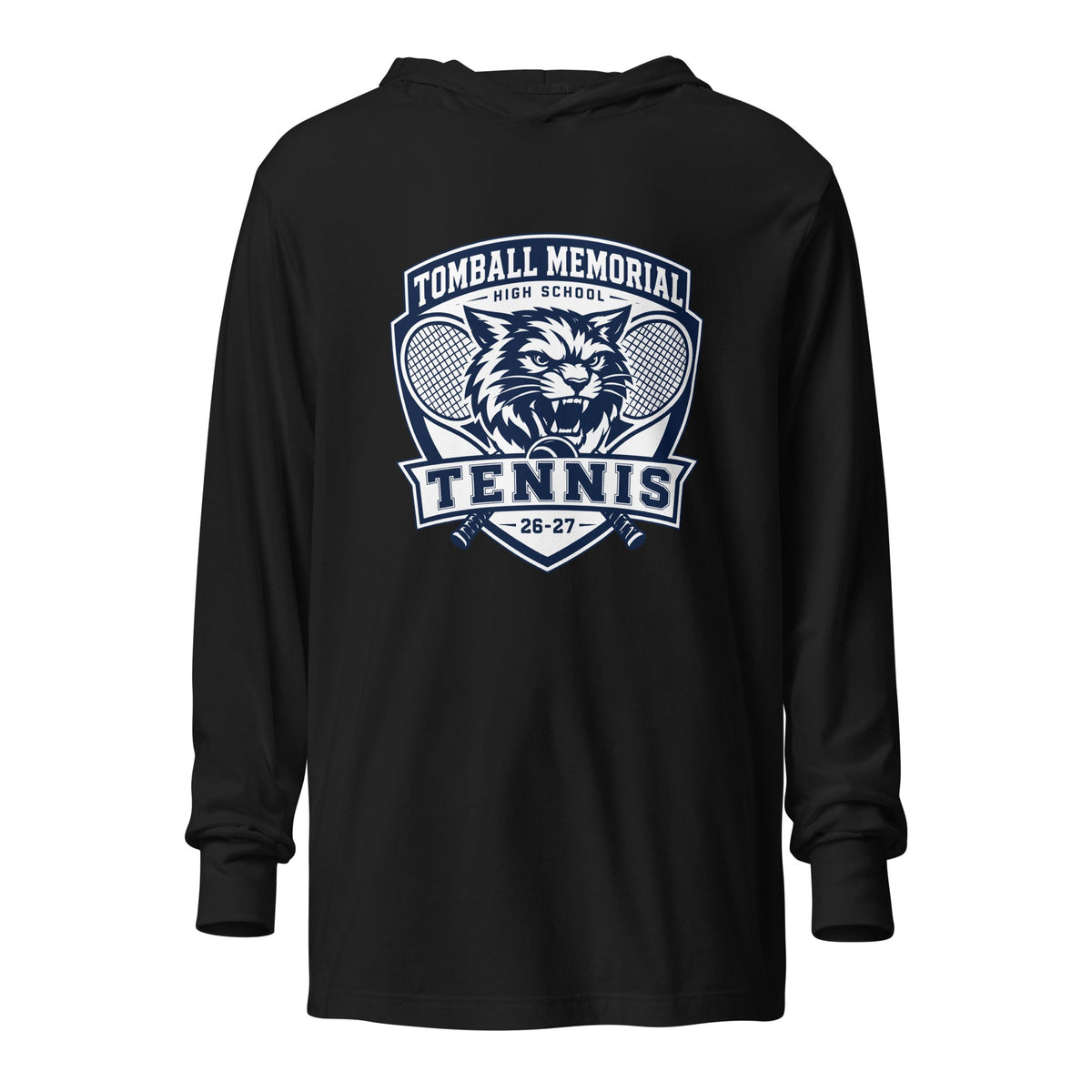 Performance | Hooded Long Sleeve T Shirt | TMHS Tennis | Shield Logo