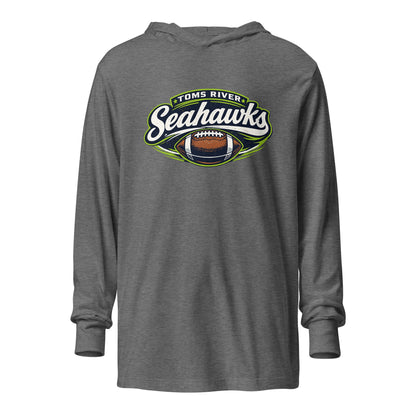 Performance | Hooded Long Sleeve T Shirt | Toms River Seahawks | Football Emblem Logo