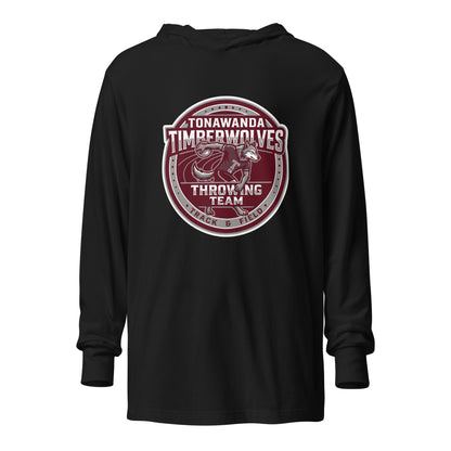 Performance | Hooded Long Sleeve T Shirt | Tonawanda High School Track and Field | Throwing Team Logo