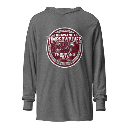 Performance | Hooded Long Sleeve T Shirt | Tonawanda High School Track and Field | Throwing Team Logo