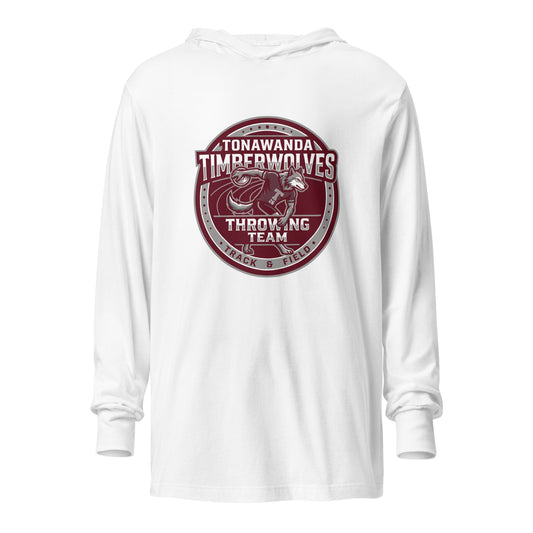 Performance | Hooded Long Sleeve T Shirt | Tonawanda High School Track and Field | Throwing Team Logo