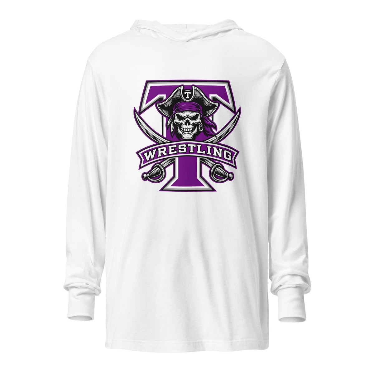 Performance | Hooded Long Sleeve T Shirt | Tottenville wrestling club | Emblem Logo