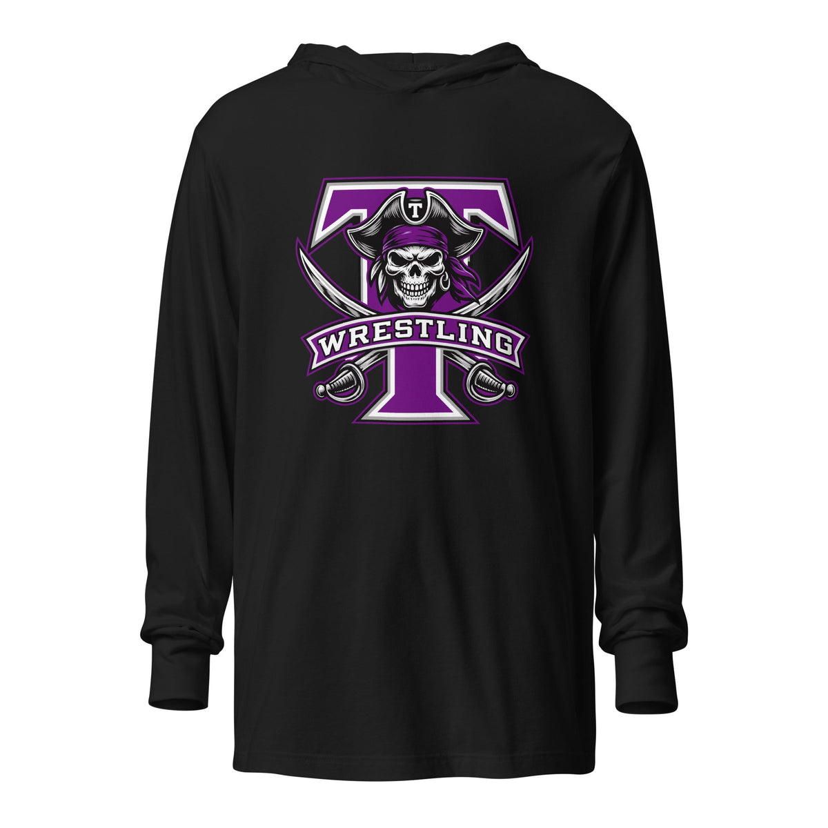 Performance | Hooded Long Sleeve T Shirt | Tottenville wrestling club | Emblem Logo
