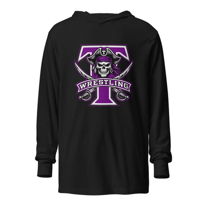 Performance | Hooded Long Sleeve T Shirt | Tottenville wrestling club | Emblem Logo