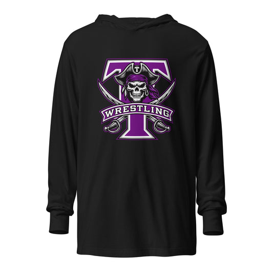 Performance | Hooded Long Sleeve T Shirt | Tottenville wrestling club | Emblem Logo