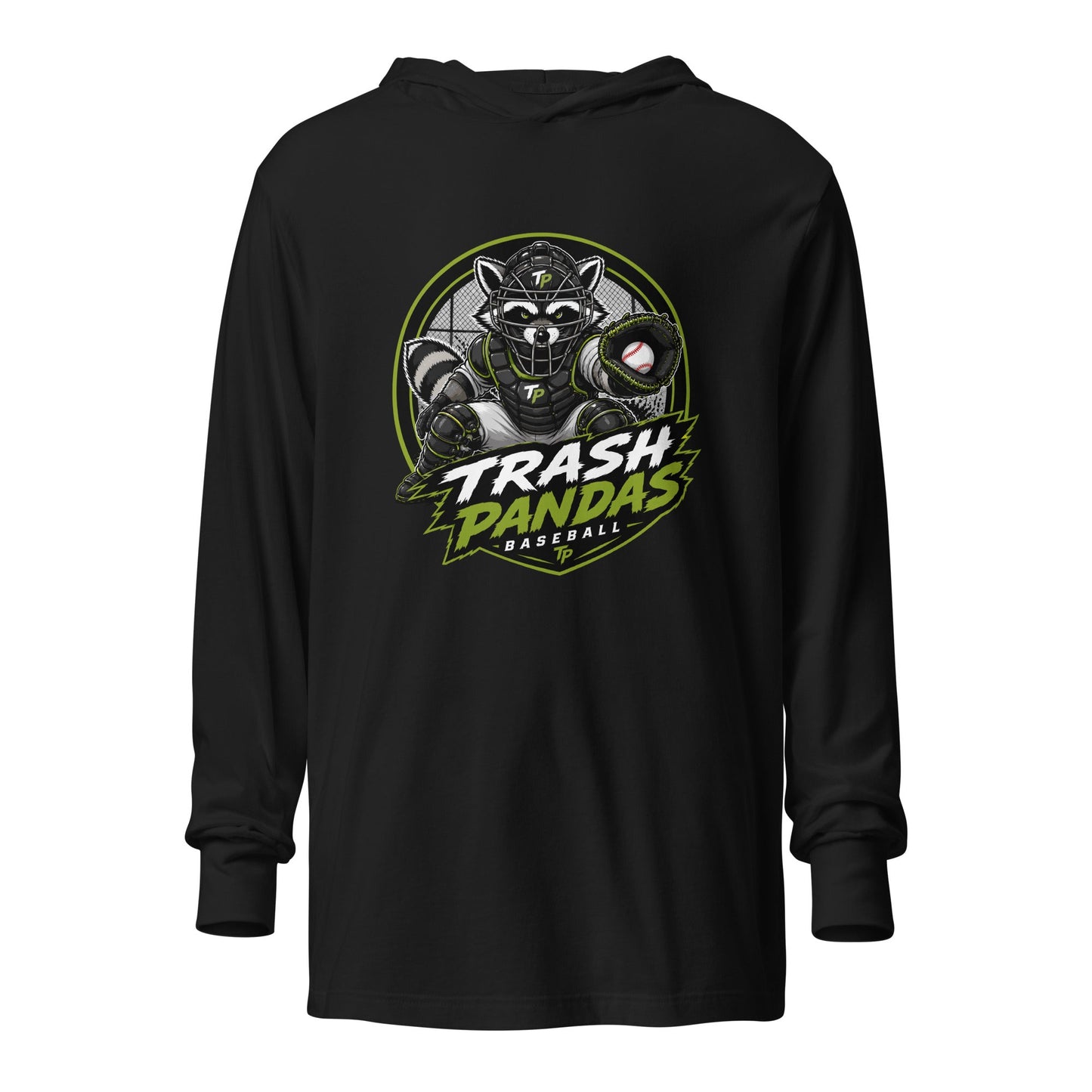 Performance | Hooded Long Sleeve T Shirt | Trash Pandas Baseball Organization | Athletics Logo