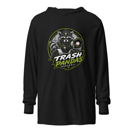 Performance | Hooded Long Sleeve T Shirt | Trash Pandas Baseball Organization | Athletics Logo