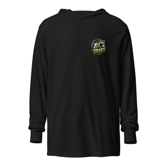 Performance | Hooded Long Sleeve T Shirt | Trash Pandas Baseball Organization | Crest Logo