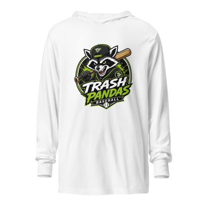 Performance | Hooded Long Sleeve T Shirt | Trash Pandas Baseball Organization | Mascot Logo