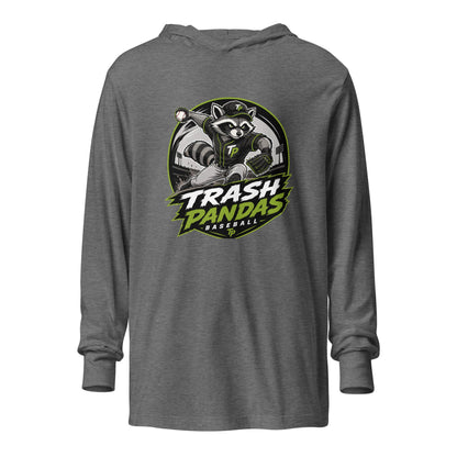 Performance | Hooded Long Sleeve T Shirt | Trash Pandas Baseball Organization | Vanguard Logo