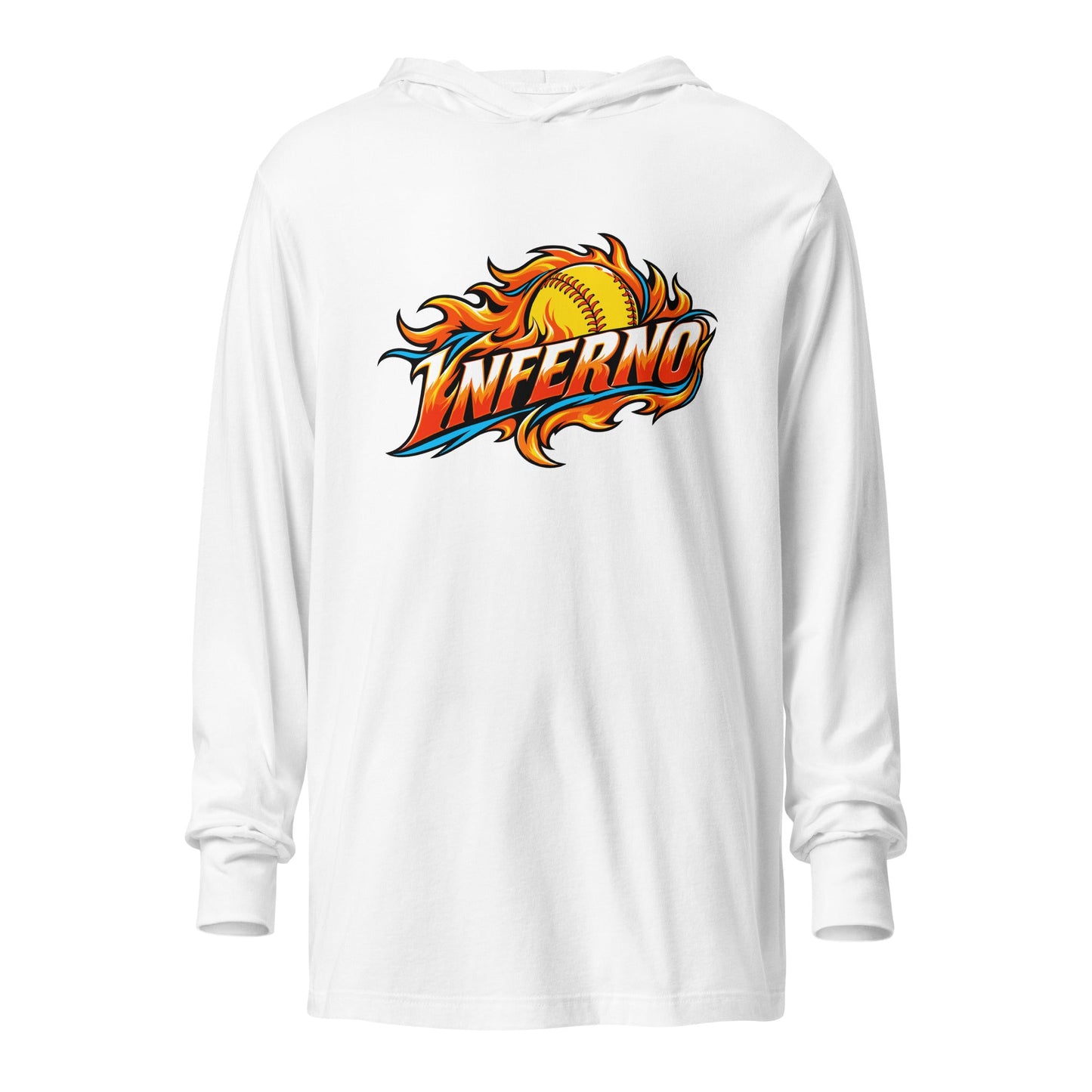 Performance | Hooded Long Sleeve T Shirt | Treasure Coast Inferno | Crest Logo