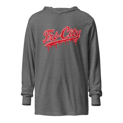 Performance | Hooded Long Sleeve T Shirt | Tri - City Baseball | Mark Logo