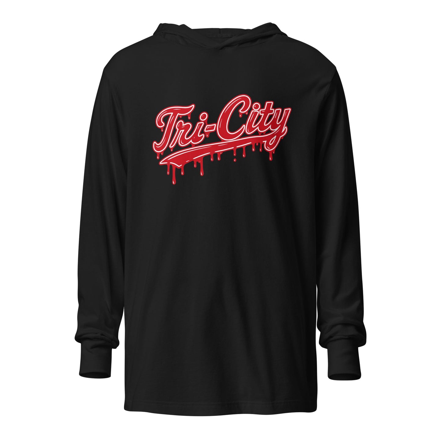 Performance | Hooded Long Sleeve T Shirt | Tri - City Baseball | Mark Logo