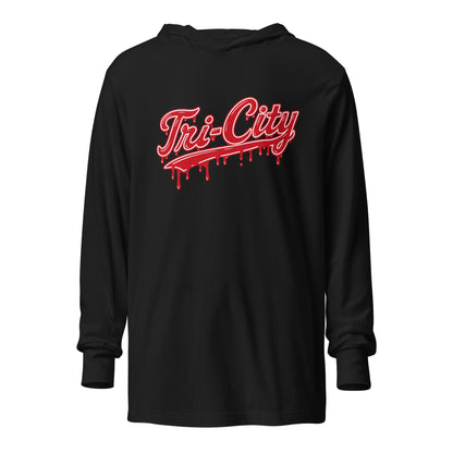 Performance | Hooded Long Sleeve T Shirt | Tri - City Baseball | Mark Logo