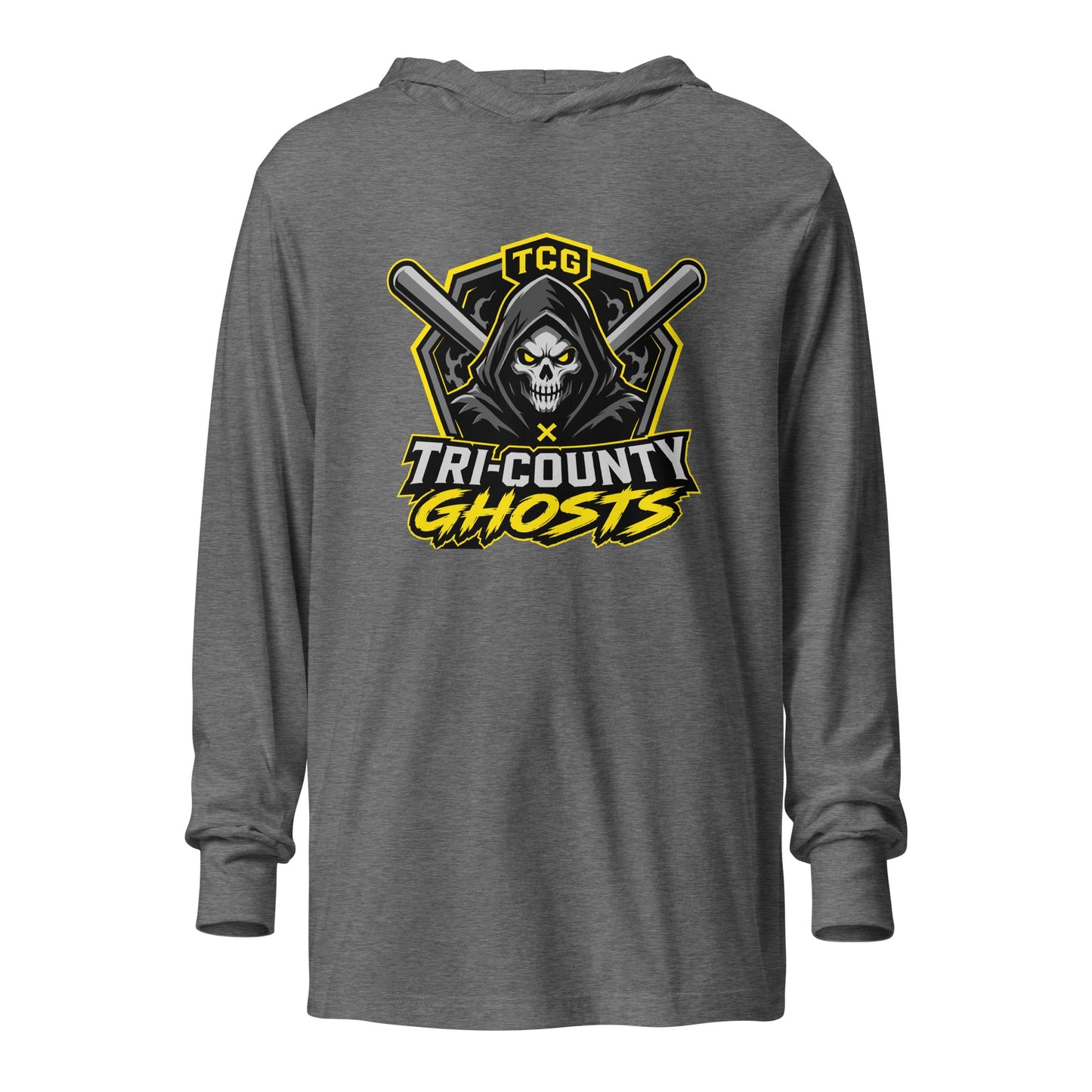 Performance | Hooded Long Sleeve T Shirt | Tri-County Ghosts | Vanguard Ghosts Logo