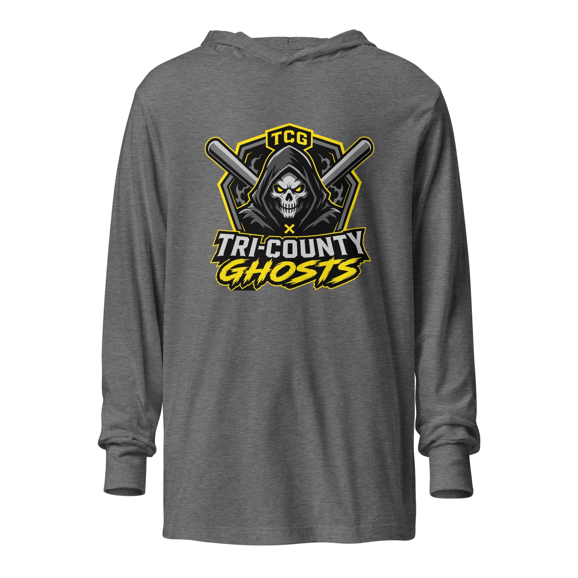 Performance | Hooded Long Sleeve T Shirt | Tri-County Ghosts | Vanguard Ghosts Logo
