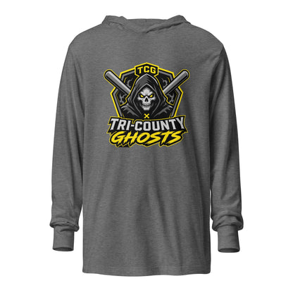 Performance | Hooded Long Sleeve T Shirt | Tri-County Ghosts | Vanguard Ghosts Logo