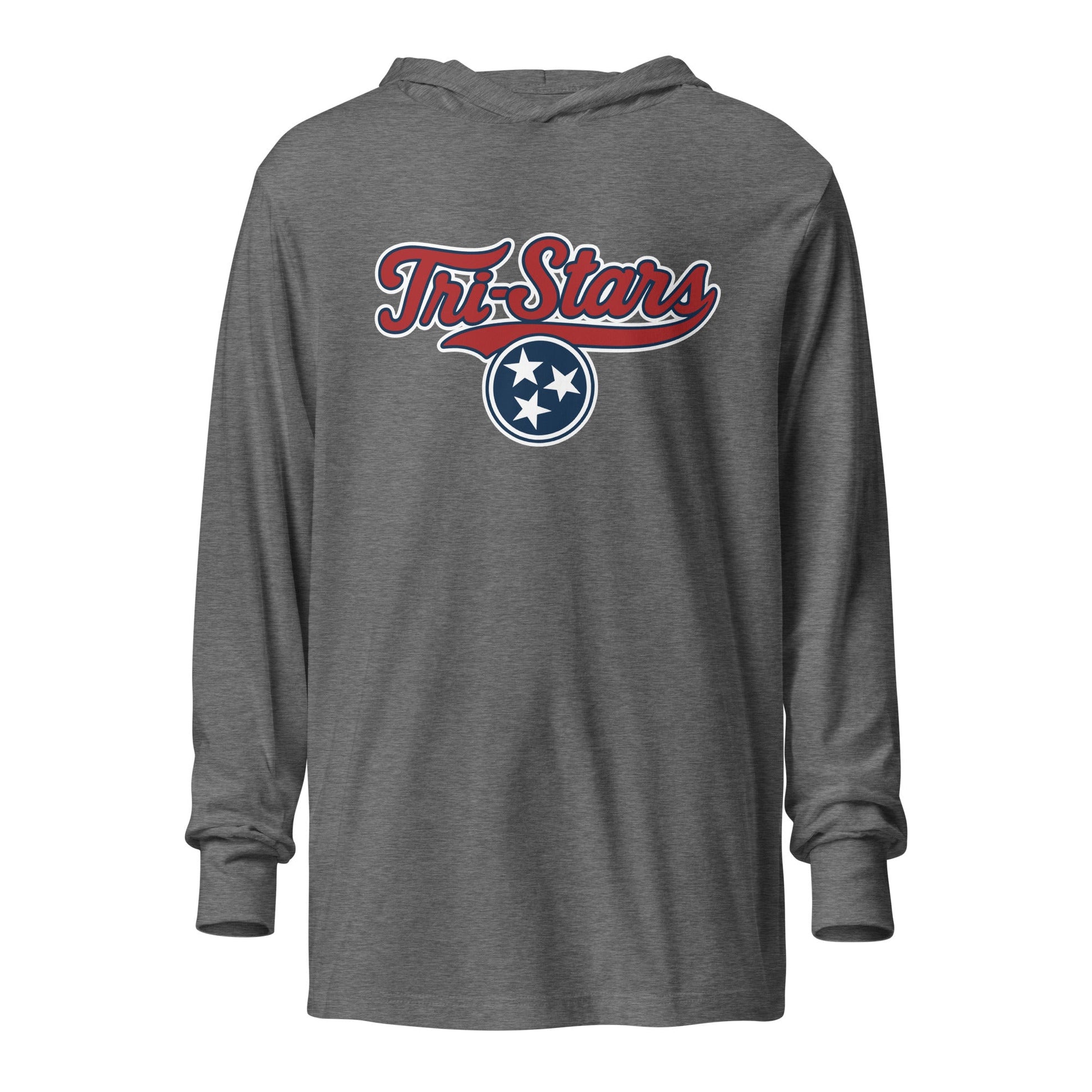 Performance | Hooded Long Sleeve T Shirt | Tri - Stars | 3 Stars Logo
