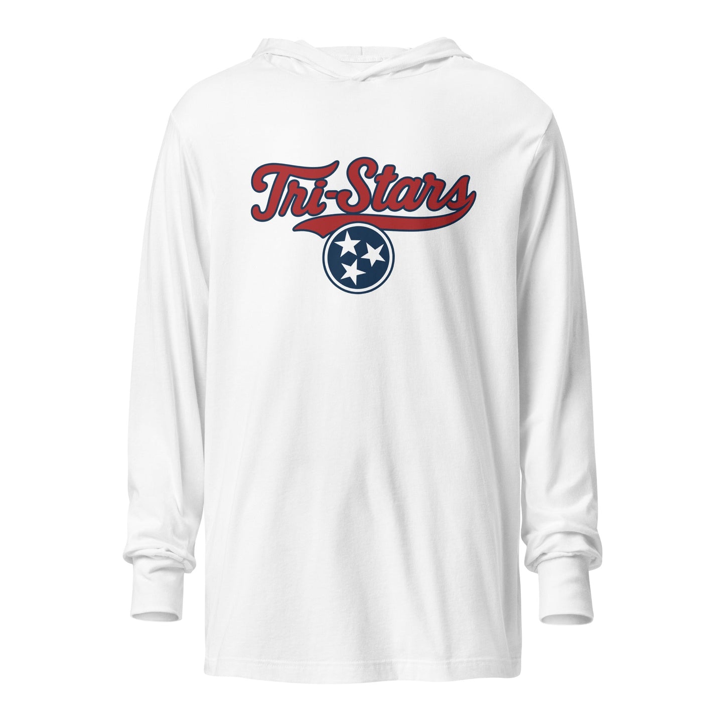 Performance | Hooded Long Sleeve T Shirt | Tri - Stars | 3 Stars Logo