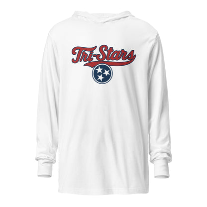 Performance | Hooded Long Sleeve T Shirt | Tri - Stars | 3 Stars Logo