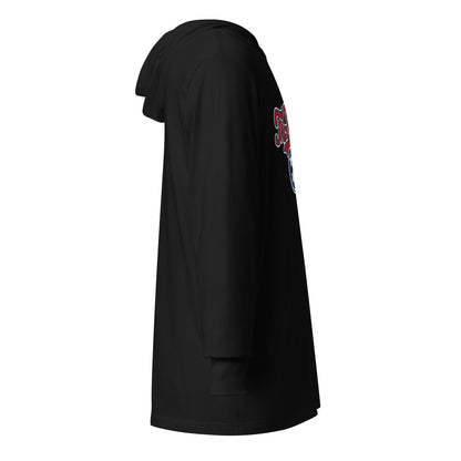 Performance | Hooded Long Sleeve T Shirt | Tri - Stars | 3 Stars Logo