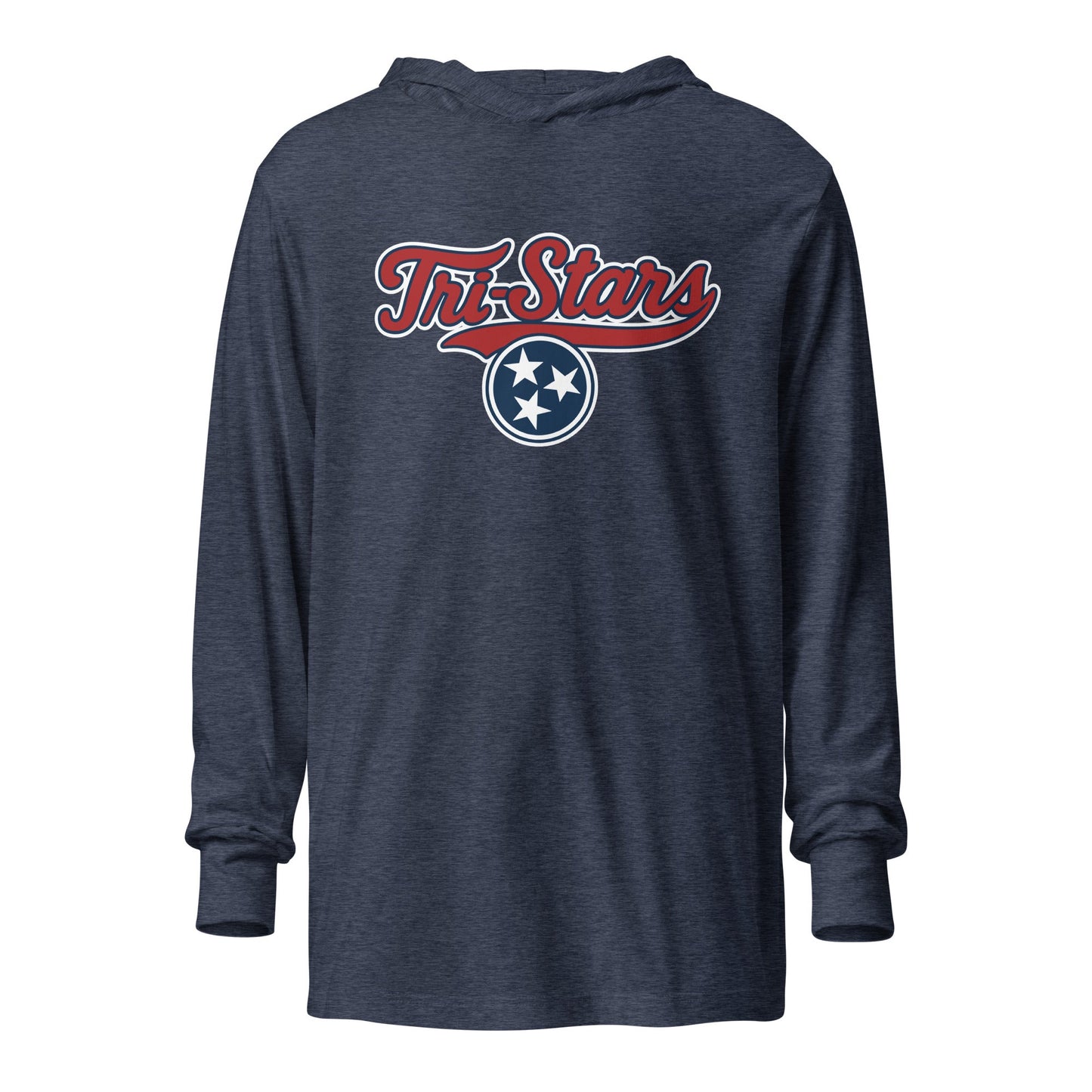 Performance | Hooded Long Sleeve T Shirt | Tri - Stars | 3 Stars Logo
