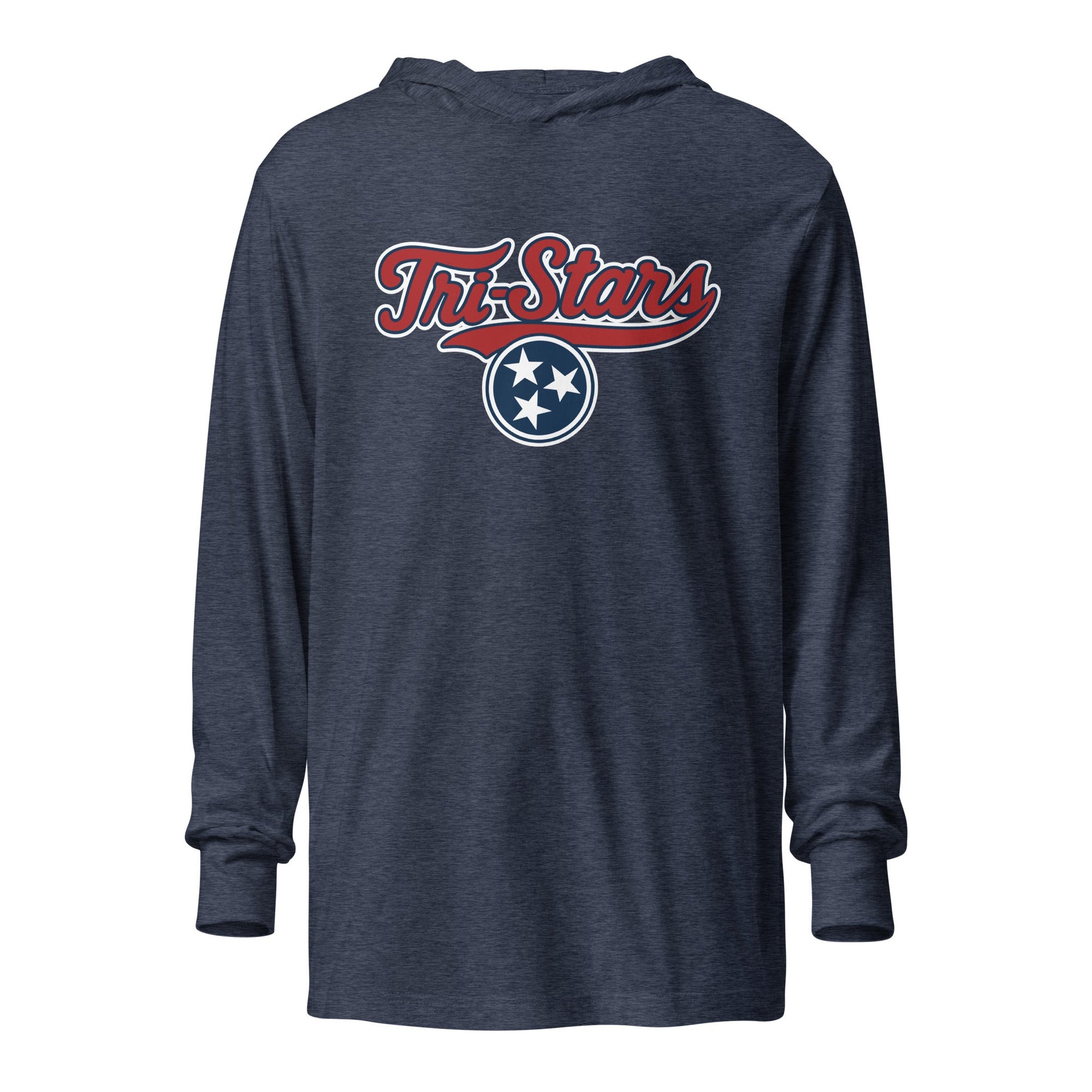 Performance | Hooded Long Sleeve T Shirt | Tri - Stars | 3 Stars Logo