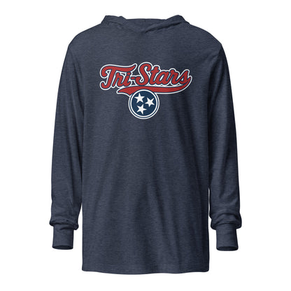 Performance | Hooded Long Sleeve T Shirt | Tri - Stars | 3 Stars Logo