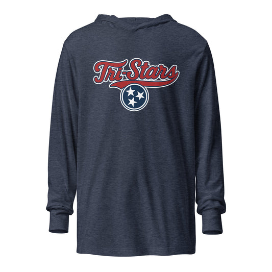 Performance | Hooded Long Sleeve T Shirt | Tri - Stars | 3 Stars Logo