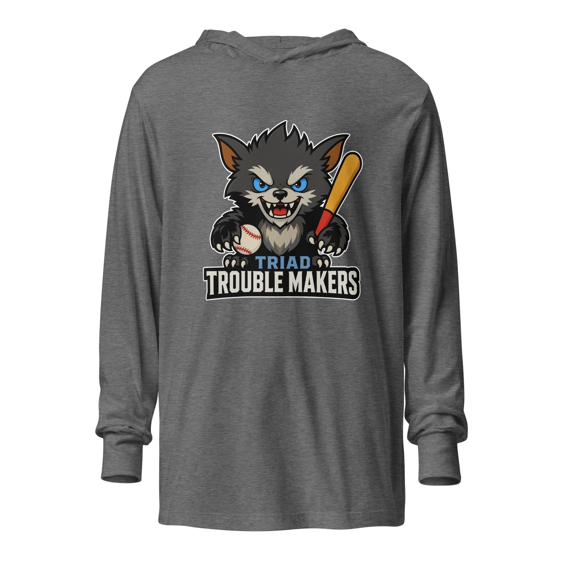 Performance | Hooded Long Sleeve T Shirt | Triad Troublemakers | Mascot Logo