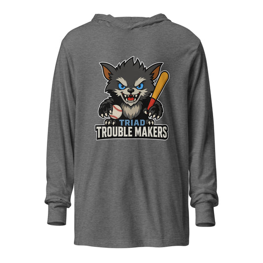 Performance | Hooded Long Sleeve T Shirt | Triad Troublemakers | Mascot Logo