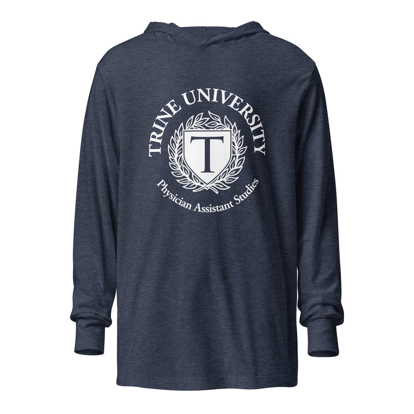Performance | Hooded Long Sleeve T Shirt | Trine PA program | Emblem Logo