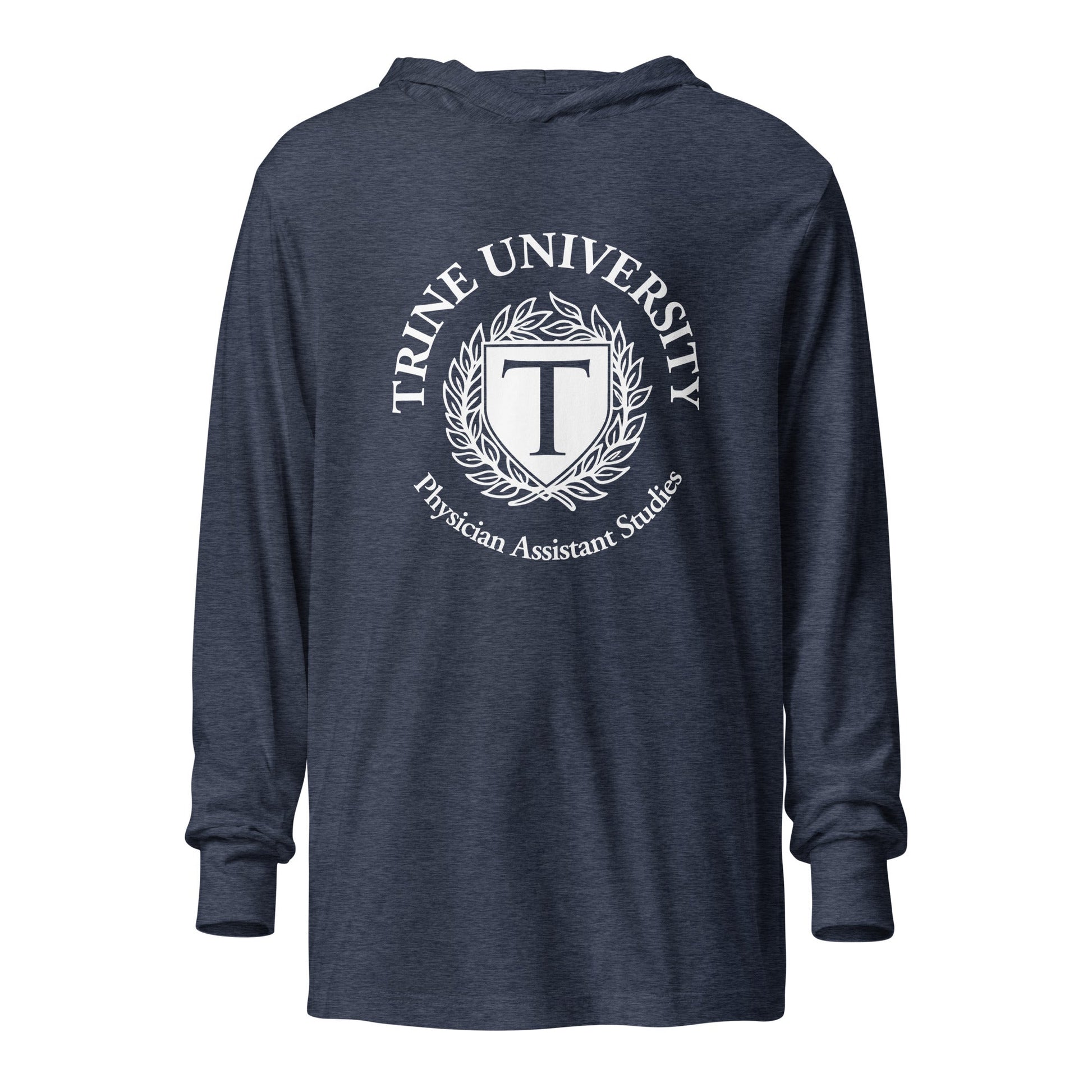 Performance | Hooded Long Sleeve T Shirt | Trine PA program | Emblem Logo