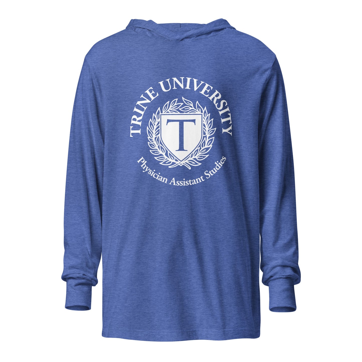 Performance | Hooded Long Sleeve T Shirt | Trine PA program | Emblem Logo