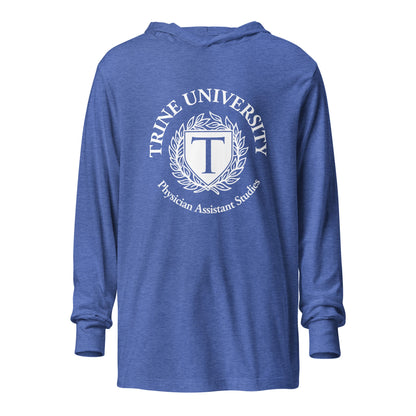 Performance | Hooded Long Sleeve T Shirt | Trine PA program | Emblem Logo