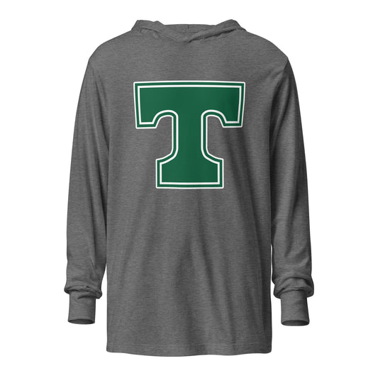 Performance | Hooded Long Sleeve T Shirt | Trinity Highschool | T Logo