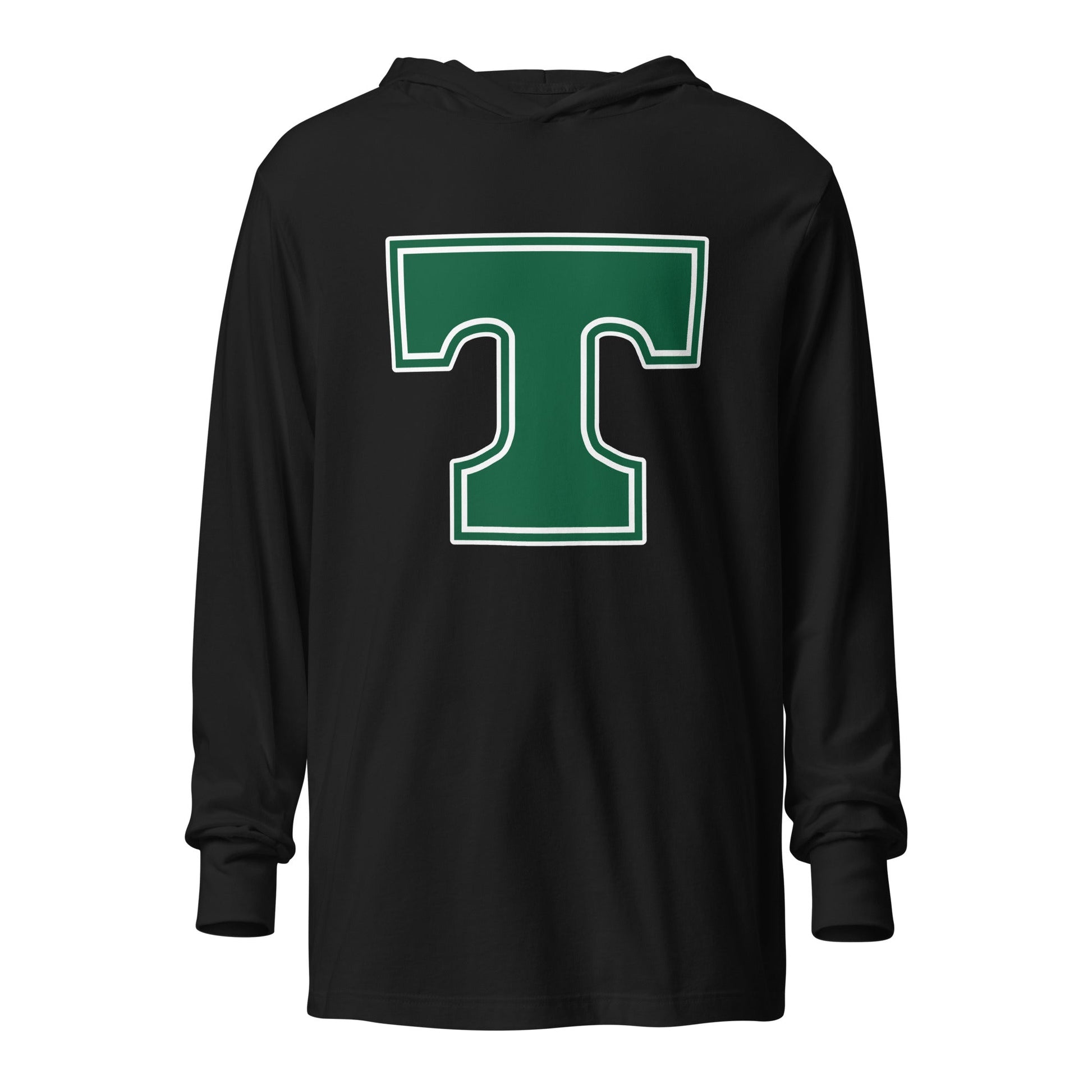 Performance | Hooded Long Sleeve T Shirt | Trinity Highschool | T Logo