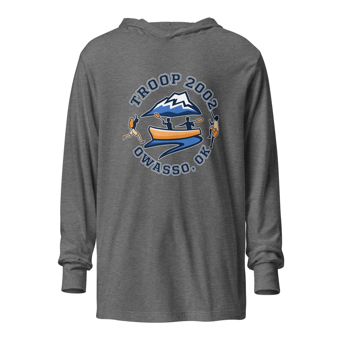 Performance | Hooded Long Sleeve T Shirt | Troop 2002 | Trailblazer Crest Logo